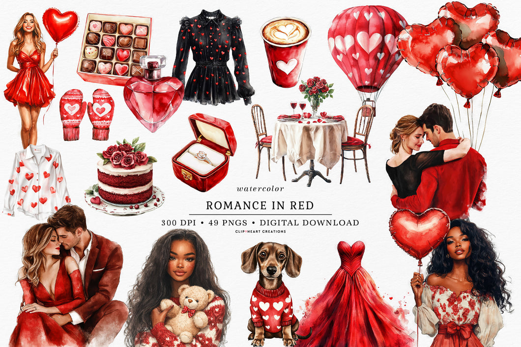 Romance in Red Clipart