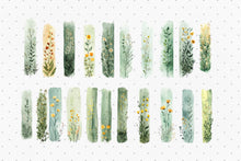 Load image into Gallery viewer, Green Floral Brush Strokes
