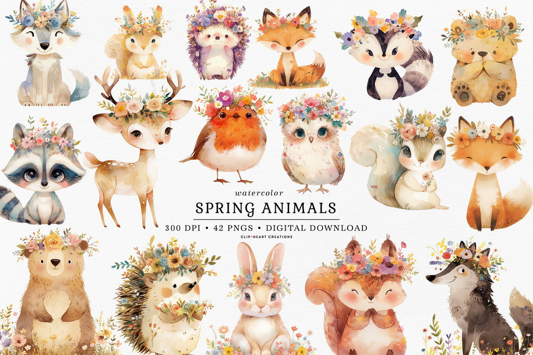 Spring Animals Clipart Collection