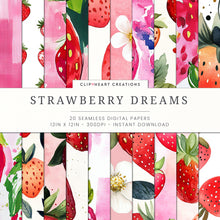Load image into Gallery viewer, Strawberry Dreams  Digital Paper Pack
