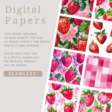 Load image into Gallery viewer, Strawberry Dreams  Digital Paper Pack
