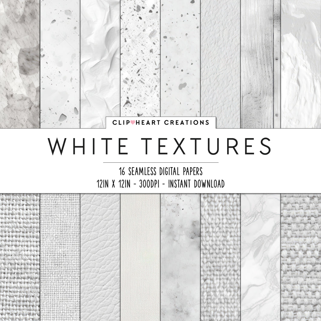 White Textures Digital Papers