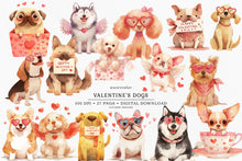 Load image into Gallery viewer, Valentine&#39;s Dogs Clipart
