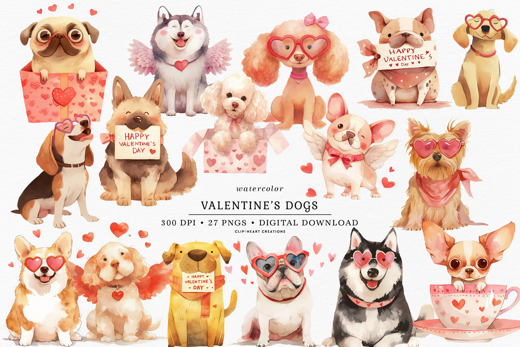 Valentine's Dogs Clipart