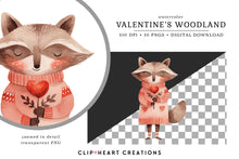 Load image into Gallery viewer, Woodland Valentine Clip Art
