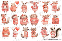 Load image into Gallery viewer, Woodland Valentine Clip Art
