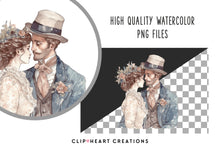 Load image into Gallery viewer, Victorian Romance Watercolor Clipart Set
