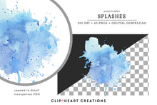 Load image into Gallery viewer, Watercolor Splashes Clipart Collection
