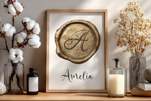 Load image into Gallery viewer, Gold Wax Seal Alphabet Clipart
