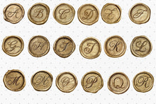 Load image into Gallery viewer, Gold Wax Seal Alphabet Clipart
