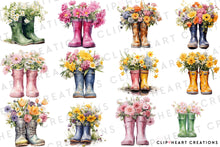 Load image into Gallery viewer, Spring Wellies Clipart Collection
