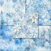 Load image into Gallery viewer, Watercolor Winter Blues Digital Papers
