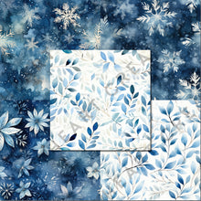 Load image into Gallery viewer, Watercolor Winter Blues Digital Papers
