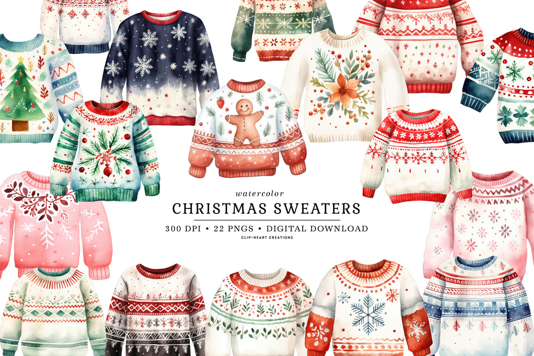 Christmas Sweaters Clipart Collection