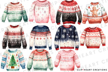 Load image into Gallery viewer, Christmas Sweaters Clipart Collection
