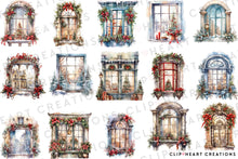 Load image into Gallery viewer, Christmas Windows Clipart Collection
