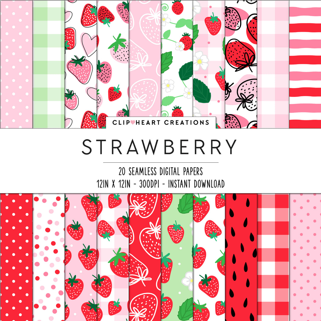 Strawberry Seamless Digital Papers