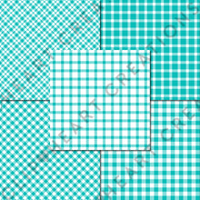 Load image into Gallery viewer, Buffalo Plaid Seamless Digital Papers - Aqua
