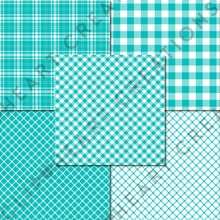 Load image into Gallery viewer, Buffalo Plaid Seamless Digital Papers - Aqua
