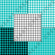 Load image into Gallery viewer, Buffalo Plaid Seamless Digital Papers - Aqua
