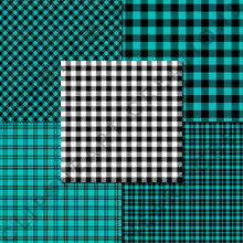 Load image into Gallery viewer, Buffalo Plaid Seamless Digital Papers - Aqua
