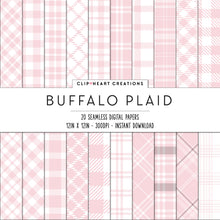 Load image into Gallery viewer, Buffalo Plaid Seamless Digital Papers - Baby Pink
