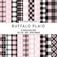 Load image into Gallery viewer, Buffalo Plaid Seamless Digital Papers - Baby Pink
