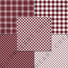 Load image into Gallery viewer, Buffalo Plaid Seamless Digital Papers - Burgundy
