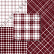 Load image into Gallery viewer, Buffalo Plaid Seamless Digital Papers - Burgundy
