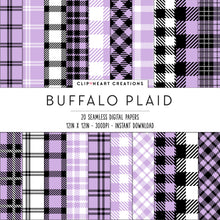 Load image into Gallery viewer, Buffalo Plaid Seamless Digital Papers - Lilac
