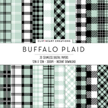 Load image into Gallery viewer, Buffalo Plaid Seamless Digital Papers - Mint
