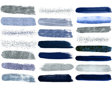 Load image into Gallery viewer, Navy &amp; Silver Brush Strokes
