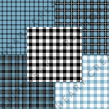 Load image into Gallery viewer, Buffalo Plaid Seamless Digital Papers - Petrol Blue
