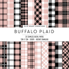 Load image into Gallery viewer, Buffalo Plaid Seamless Digital Papers - Rose Gold
