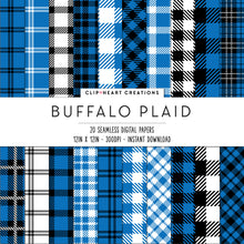 Load image into Gallery viewer, Buffalo Plaid Seamless Digital Papers - Royal Blue
