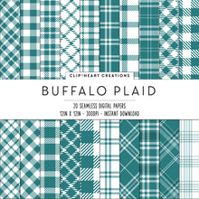 Load image into Gallery viewer, Buffalo Plaid Seamless Digital Papers - Teal
