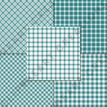 Load image into Gallery viewer, Buffalo Plaid Seamless Digital Papers - Teal
