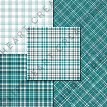 Load image into Gallery viewer, Buffalo Plaid Seamless Digital Papers - Teal
