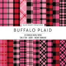 Load image into Gallery viewer, Buffalo Plaid Seamless Digital Papers - Valentines Day
