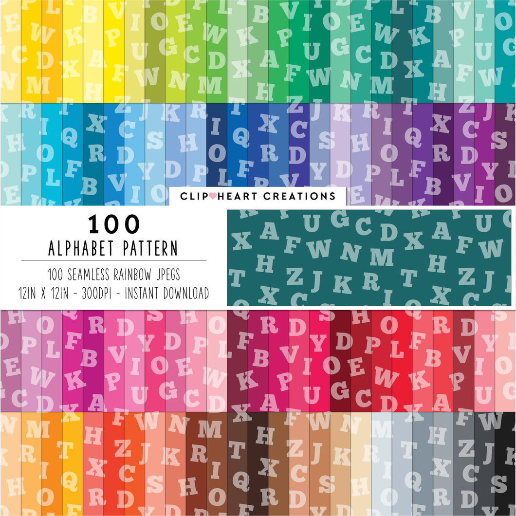 100 Alphabet Pattern Papers (Tinted)