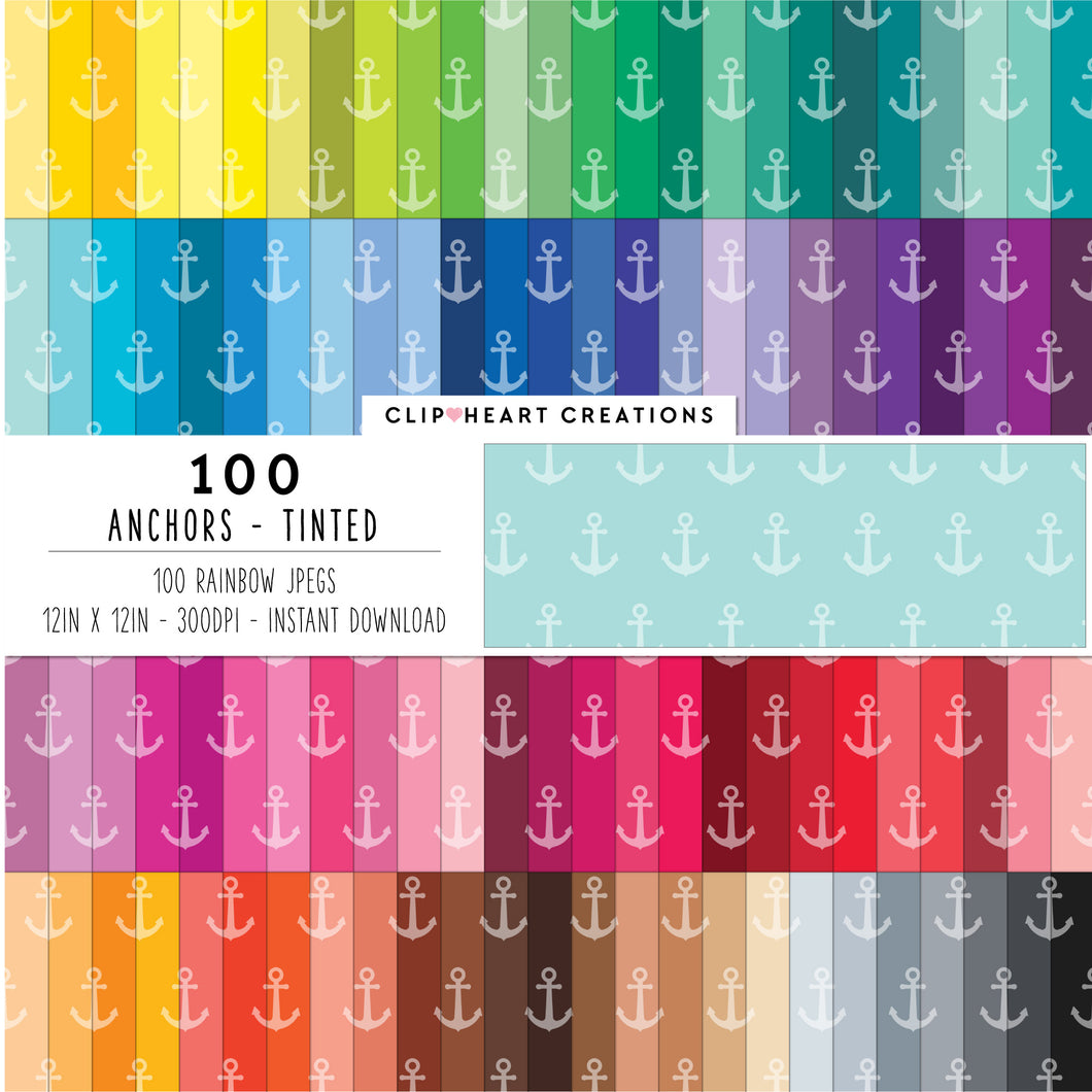 100 Anchor Pattern Digital Papers (Tinted)