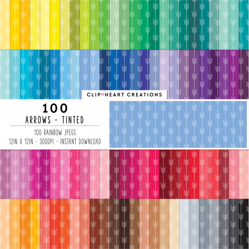 100 Arrow Pattern Digital Papers (Tinted)