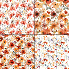 Load image into Gallery viewer, Autumnal Floral Watercolors Seamless Digital Papers
