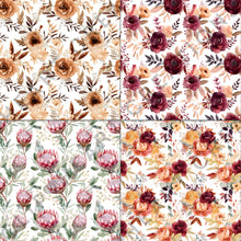 Load image into Gallery viewer, Autumnal Floral Watercolors Seamless Digital Papers
