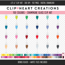 Load image into Gallery viewer, 100 Champagne Glass Digital Clip Art
