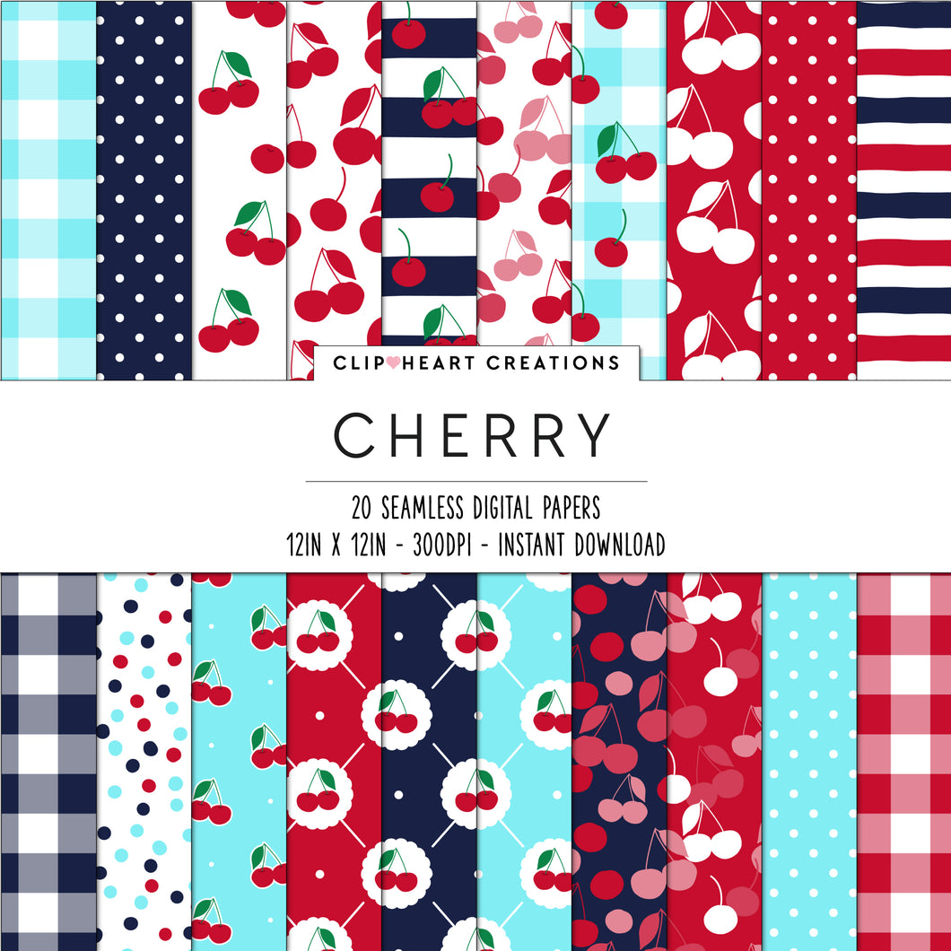 Cherry Seamless Digital Papers