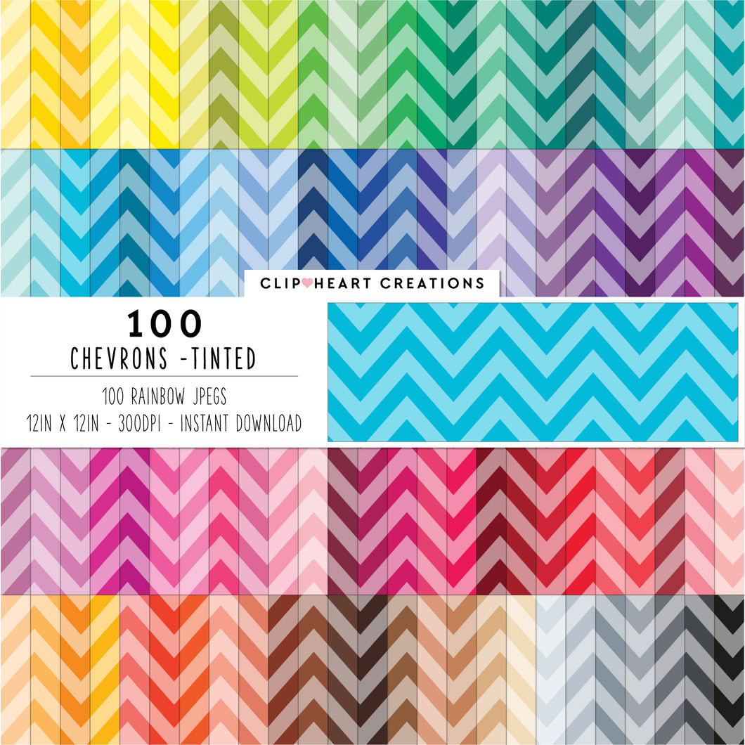 100 Chevron Pattern Digital Papers (Tinted)