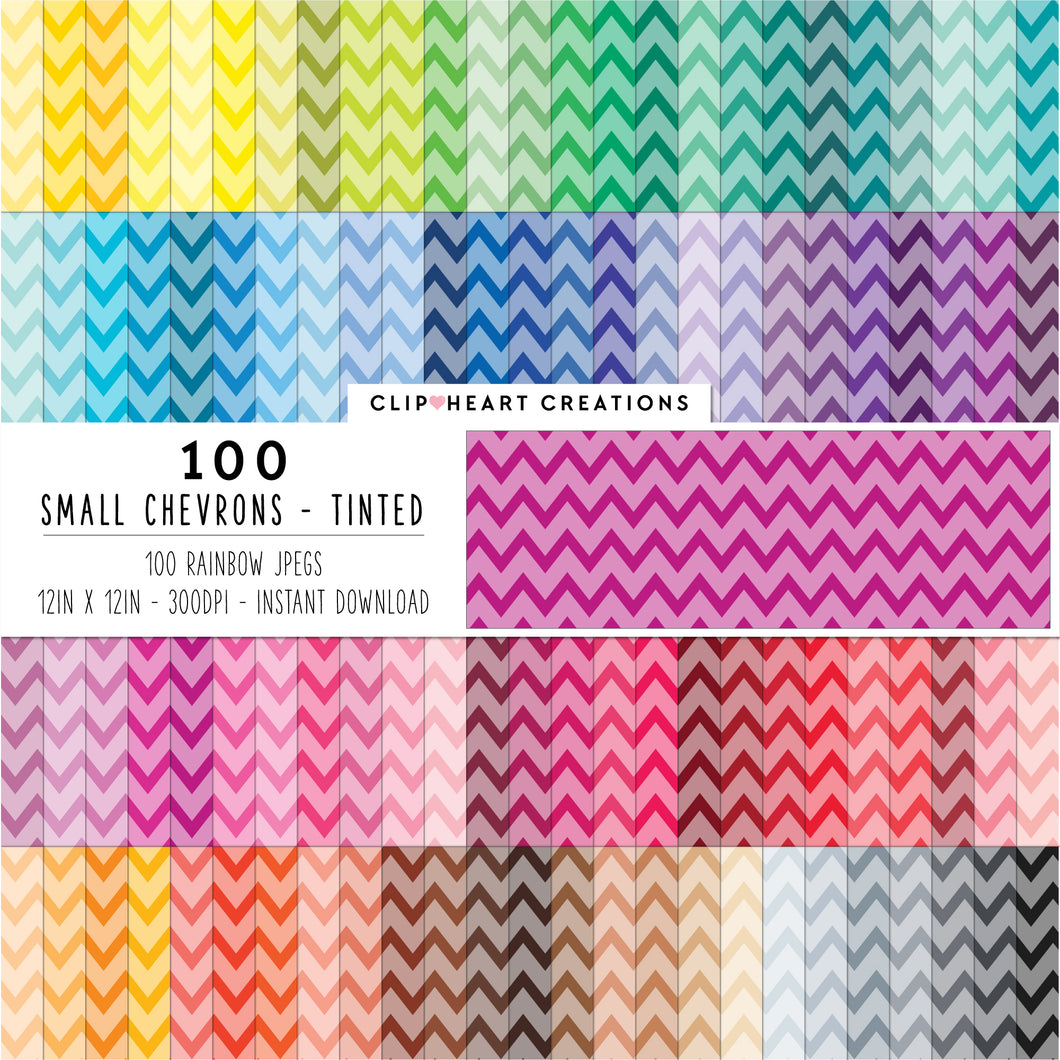 100 Small Chevron Pattern Digital Papers (Tinted)