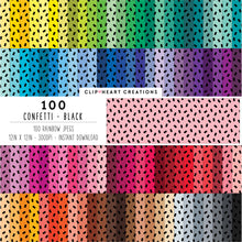 Load image into Gallery viewer, 100 Confetti Digital Papers (Black)
