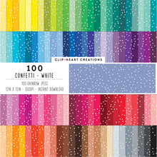 Load image into Gallery viewer, 100 Confetti Digital Papers (White)
